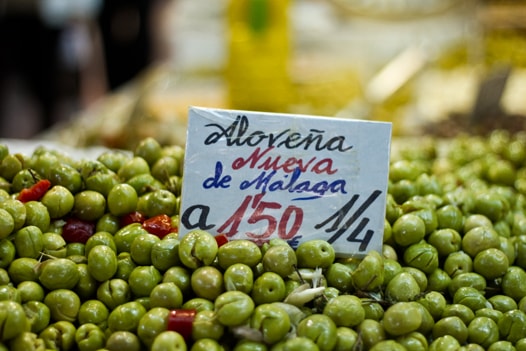 olives in malaga market