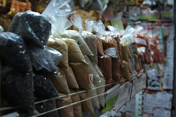 spices and herbs malaga market stall