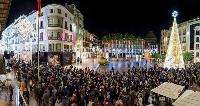 plaza constitucion malaga at christmas