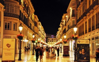 larios street by night malaga