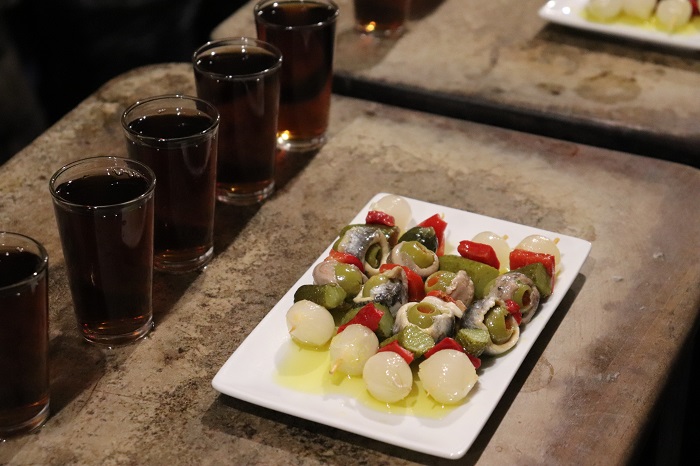 wine with a tapa