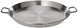 polished steel paella pan