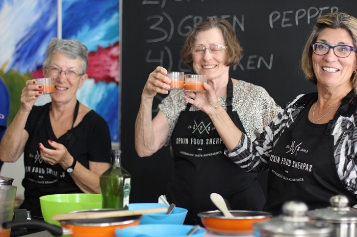 enjoying gazpacho as a drink