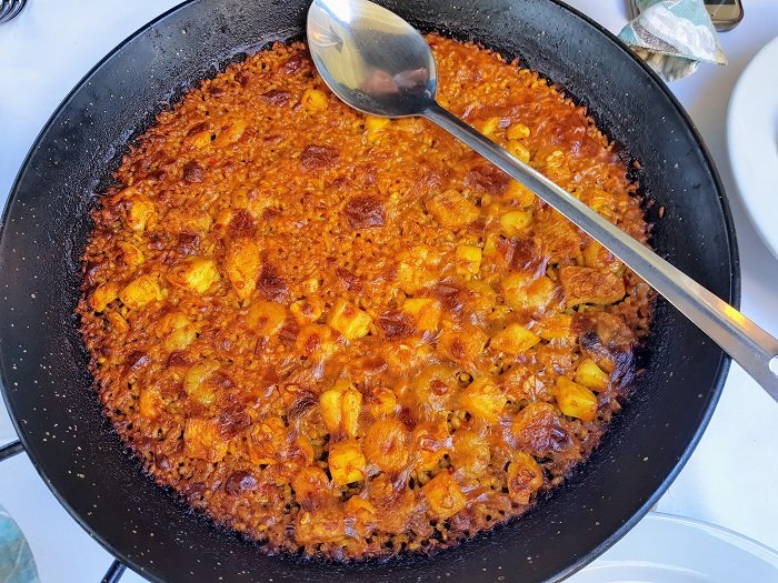 Socarrat auf Emaillierte Paella pfanne