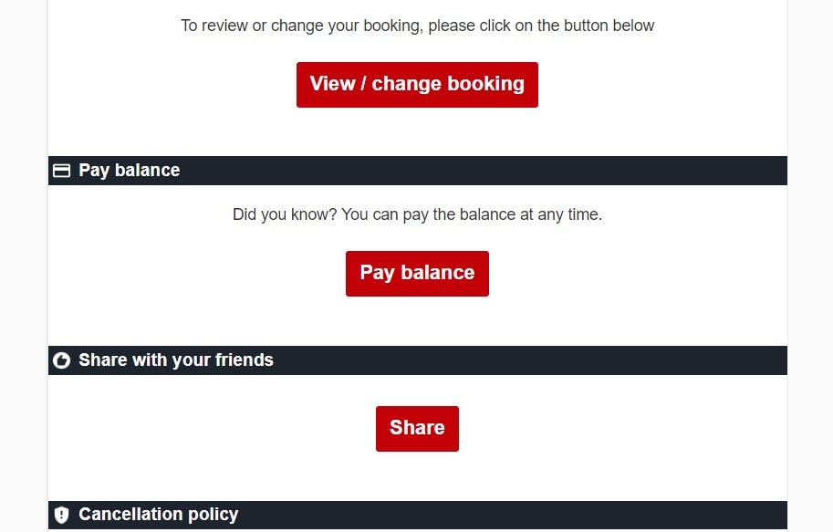 modificar reserva o pagar balance